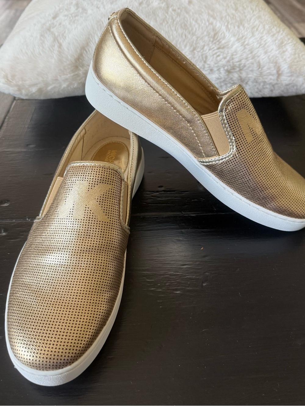 Michael Kors Metallic Gold Keaton Slip On Sneakers